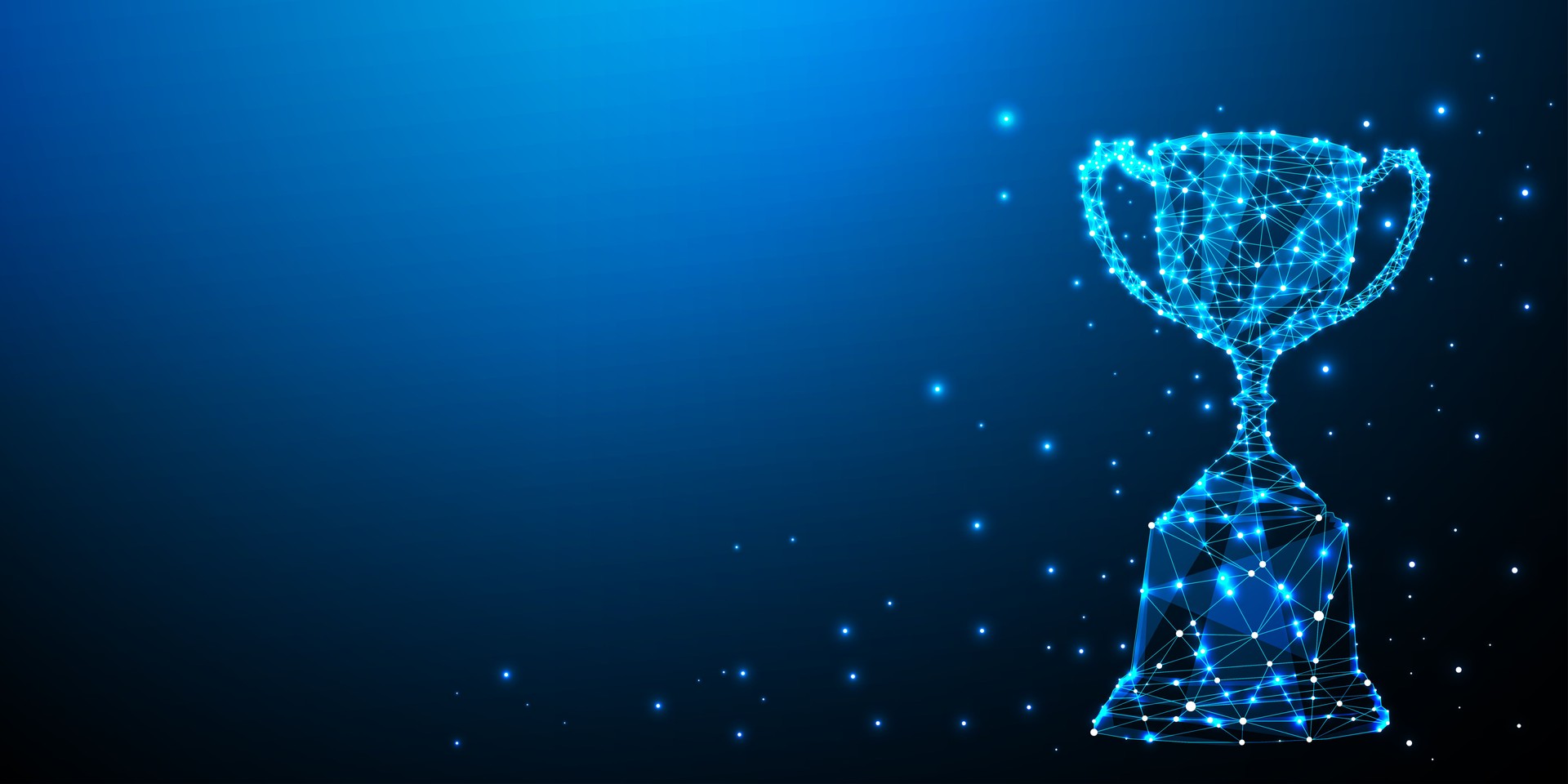 Trophy cup. Abstract 3d trophy wreath laurel isolated background.